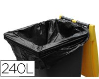 Sac poubelle container polyéthylène basse densité 240l 35 microns coloris noir rouleau 25 unites
