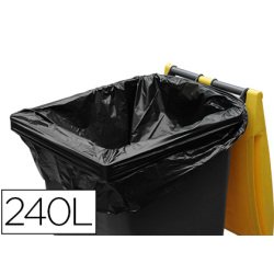 Sac poubelle container polyéthylène basse densité 240l 35 microns coloris noir rouleau 25 unites