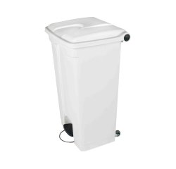 Poubelle container pédale polyéthylène résiste chocs agents chimiques produits entretien 2 roues 90l l500xh790xp400mm