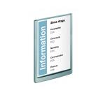 Plaque murale durable click sign a4 portrait cadre profilé plastique haute qualité 21x29,7cm coloris gris graphite