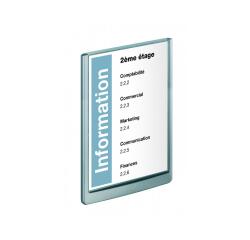Plaque murale durable click sign a4 portrait cadre profilé plastique haute qualité 21x29,7cm coloris gris graphite