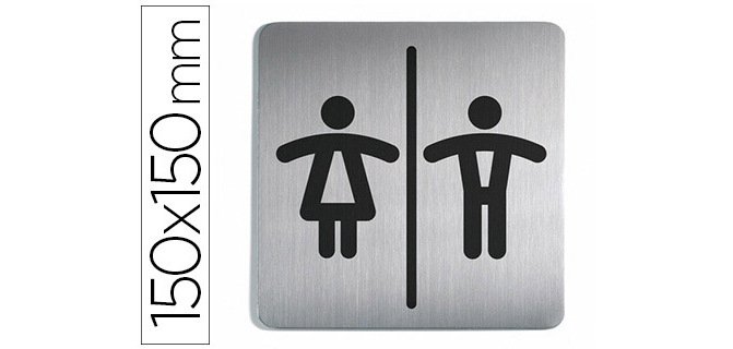 Panneau de porte - Toilettes Homme/Femme - 150 x 150 mm - Gravoply
