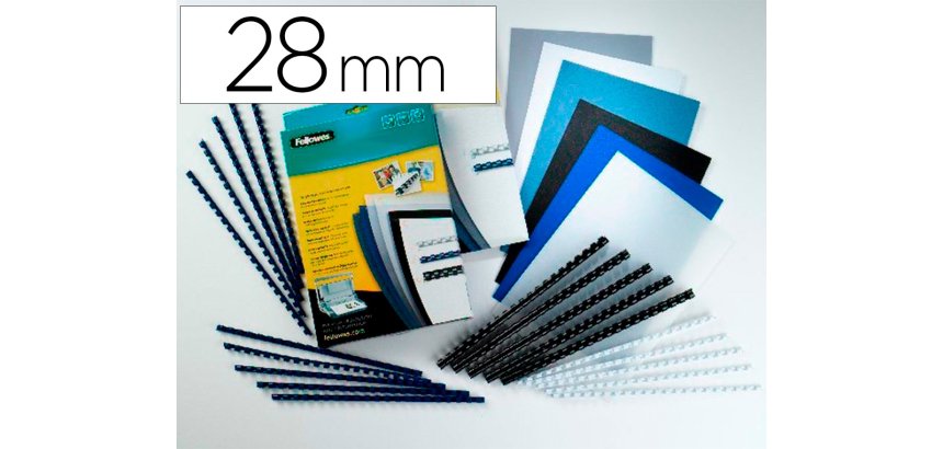 Anneau plastique fellowes relier format a4 21 anneaux diamètre 28mm 28x28x300mm coloris blanc boîte 50u