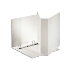 Classeur esselte format a4 maxi 8,6x31,9x30,3cm 4 anneaux diamètre 50mm personnnalisable 3 pochettes coloris blanc