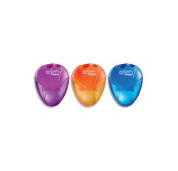 Taille-crayons maped igloo droitier réservoir 2 usages coloris assortis orange bleu violet