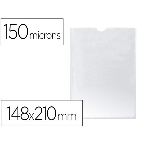 Étui protection q-connect pvc transparent 14/100e a5 210x148mm contour soudé en u