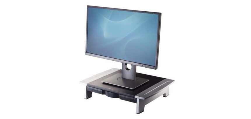 Support moniteur fellowes compact office réglable hauteur coloris noir/gris