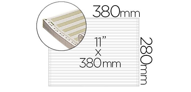 Papier listing 380mmx11' 70g/m2 paquet 2000f