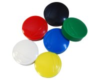 Aimant wonday rond diamètre 20mm coloris assortis blister 6 unités