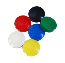 Aimant wonday rond diamètre 20mm coloris assortis blister 6 unités