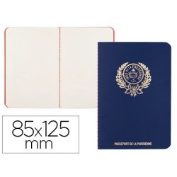 Carnet piqué carpentras passeport parisien inès 8,5x12,5cm coloris marine