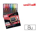 Marqueur uniball craie chalk marker pointe moyenne 2/3mm craie liquide couleur lumineuse pochette 8 unites
