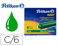 Cartouche pelikan courte standard vert étui 6 unités