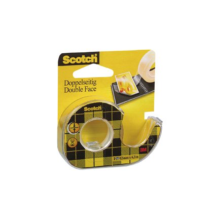 Ruban adhésif scotch double face 136 montages papier photos dévidoir 12mmx6m