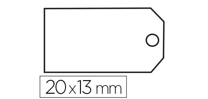 Étiquette à fil apli agipa 13x20mm cartonnette blanche fil blanc coton paquet 200 unités