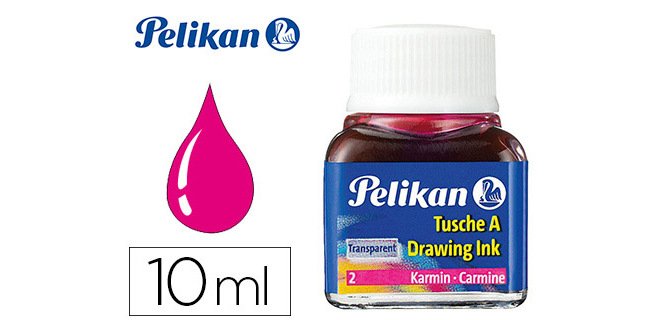 Encre de chine A, 10 ml dans un flacon, rouge carmin