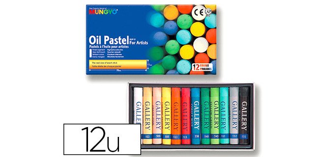 Pastel huile mungyo 70mm pigmentation extra-fine texture onctueuse pouvoir couvrant diamètre 11mm boîte 12 unités