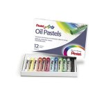 Pastel huile pentel corps rond enrobage papier non salissant diamètre 8mm boîte 432 unités