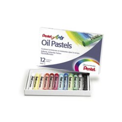 Pastel huile pentel corps rond enrobage papier non salissant diamètre 8mm boîte 432 unités