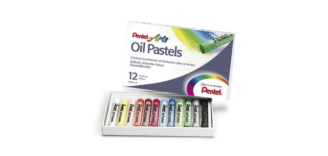 Pastel huile pentel corps rond enrobage papier non salissant diamètre 8mm boîte 432 unités