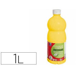 Gouache lefranc bourgeois liquide redimix non toxique fluide couvrante prête à l'emploi jaune primaire flacon 1000ml
