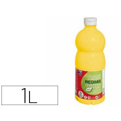 Gouache lefranc bourgeois liquide redimix non toxique fluide couvrante prête à l'emploi jaune primaire flacon 1000ml