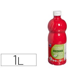 Gouache lefranc bourgeois liquide redimix non toxique fluide couvrante prête à l'emploi rouge primaire flacon 1000ml