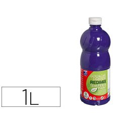 Gouache lefranc bourgeois liquide redimix non toxique fluide couvrante prête à l'emploi violet flacon 1000ml