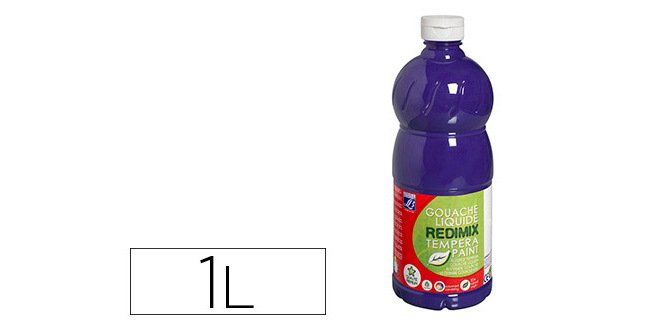 Gouache lefranc bourgeois liquide redimix non toxique fluide couvrante prête à l'emploi violet flacon 1000ml
