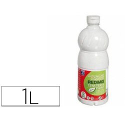 Gouache lefranc bourgeois liquide redimix non toxique fluide couvrante prête à l'emploi blanc flacon 1000ml