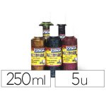 Gouache pailletée oméga paillettes en suspension tous supports séchage rapide coloris assortis lot 5 flacons 250ml