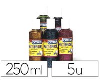 Gouache pailletée oméga paillettes en suspension tous supports séchage rapide coloris assortis lot 5 flacons 250ml