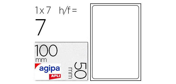 Étiquette adhésive apli agipa bureau 50x100mm pochette 7 unités