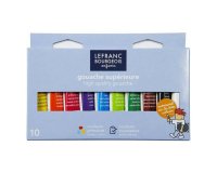 Gouache lefranc bourgeois sans composants toxiques boîte pegboardable 10 tubes 10ml
