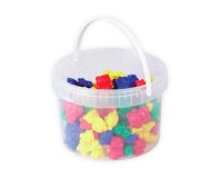 Jeu ourson à trier seau rangement contient 96 oursons 3 tailles 3 poids 4 coloris