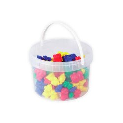 Jeu ourson à trier seau rangement contient 96 oursons 3 tailles 3 poids 4 coloris