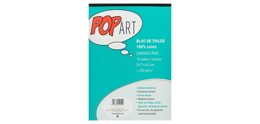Bloc de toiles pébéo pop art coton peinture format a4 210x297mm 20f