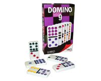 Jeu dominos en plastique grand format 2.5x5cm composé de 55 pièces 9 points 9 coloris 1/11 joues