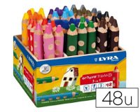 Crayon couleur lyra groove triple 3en1 10mm coffret école 48 unités