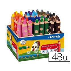 Crayon couleur lyra groove triple 3en1 10mm coffret école 48 unités