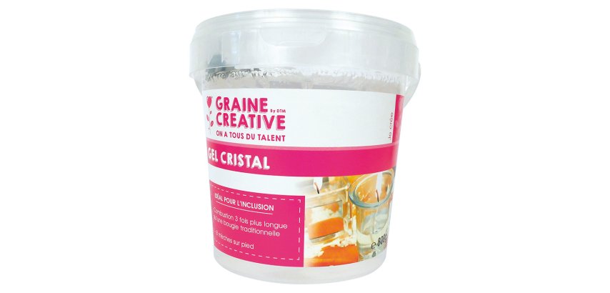 Gel cristal graine creative pour bougies incolore pot 800g