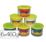 Pâte à modeler jovi box blandiver coloris assortis blanc jaune rouge vert bleu orange 6 pains 460g