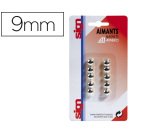 Aimant sign rond métallisé diamètre 9mm coloris argent pack 10 unités