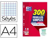 Feuilles simples oxford perfores 300 pages a4 seyes
