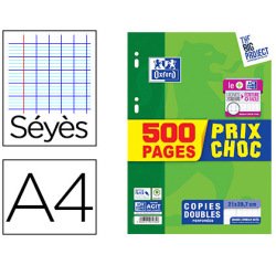 Copies doubles perforées, A4, Seyès, Offre Spéciale