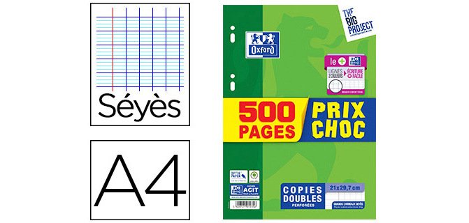 Copies doubles perforées, A4, Seyès, Offre Spéciale