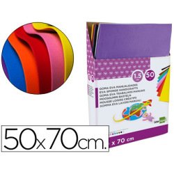 Présentoir de 50 plaques mousse liderpapel 60g/m2 épaisseur 1,5mm 500x700mm 10 coloris assortis