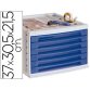 Module classement q-connect 6 tiroirs 370x305x215mm coloris bleu transparent