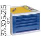 Module classement q-connect 5 tiroirs 370x305x225mm coloris bleu transparent