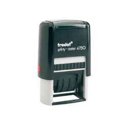 Tampon dateur trodat 4750l formule standard reçu le 41x25mm empreinte bicolore date 4mm coloris bleu/rouge